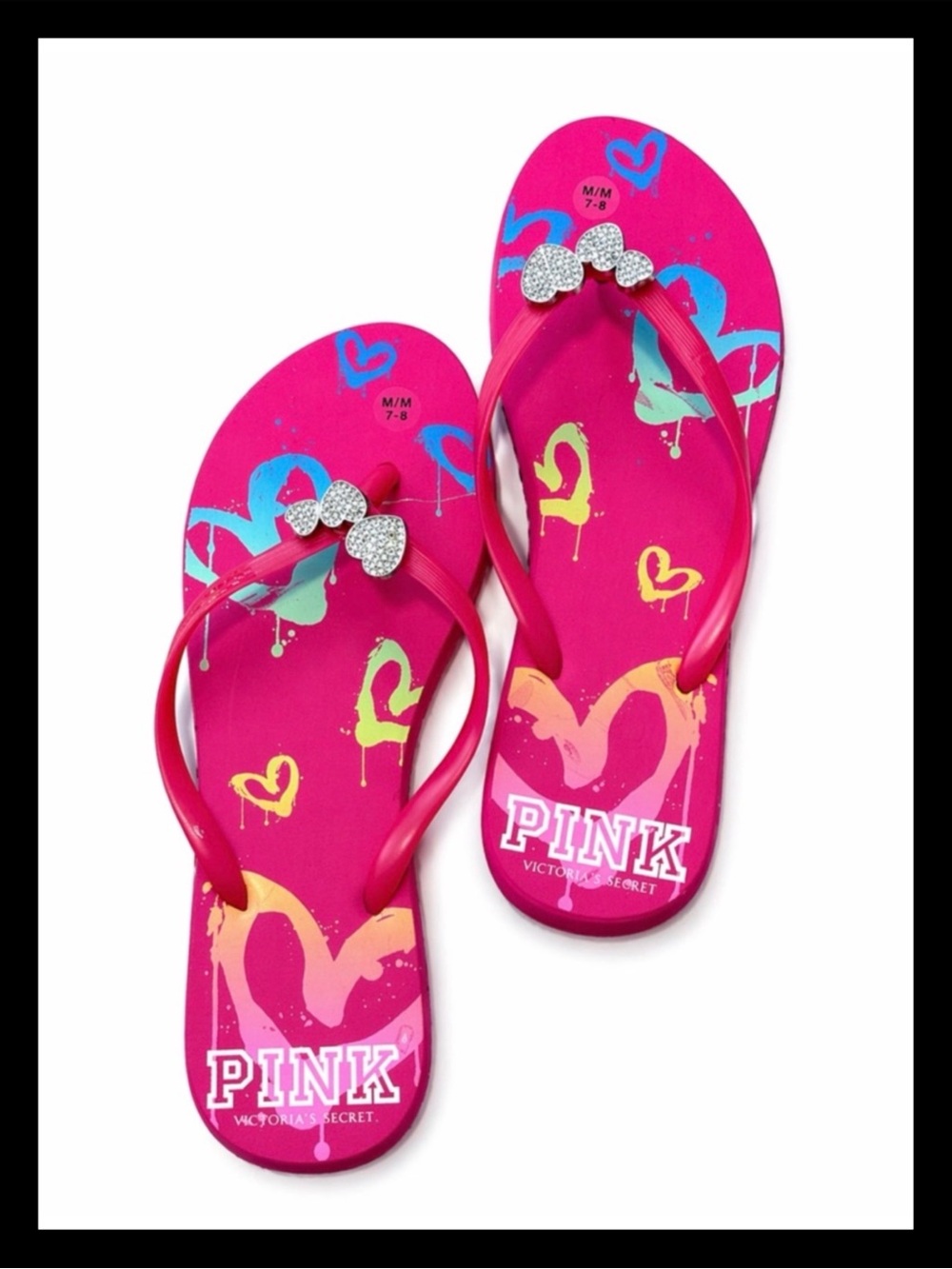 💕ⓅⒾⓃⓀ ⓋⓈ Vintage Bling Flip Flops✨NWOT✨💕